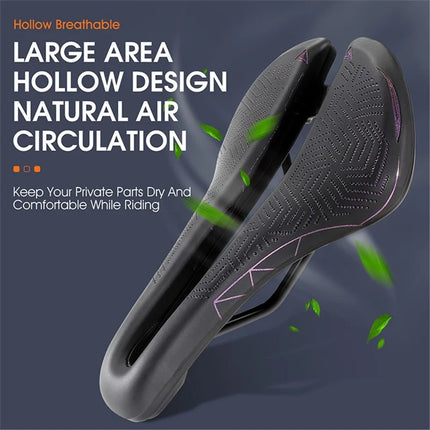 1013Selle de vélo de route ultralégère  Coussin Cuir imperméable   - Noir