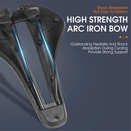 1013Selle de vélo de route ultralégère  Coussin Cuir imperméable   - Noir