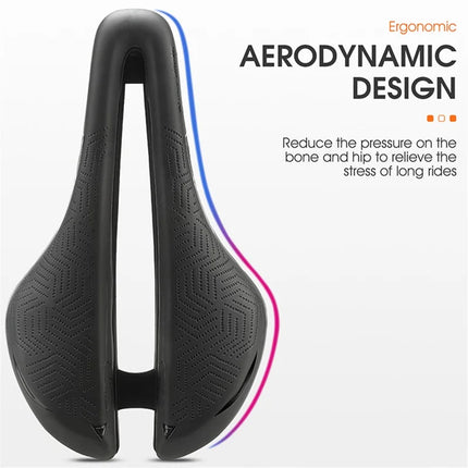 1013Selle de vélo de route ultralégère  Coussin Cuir imperméable   - Noir