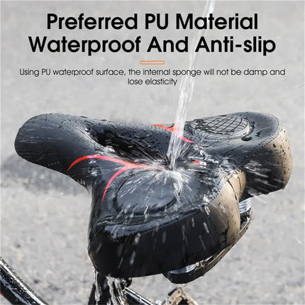 1542Sella per bicicletta in schiuma ad assorbimento degli urti per MTB, biciclette da corsa - Rosso