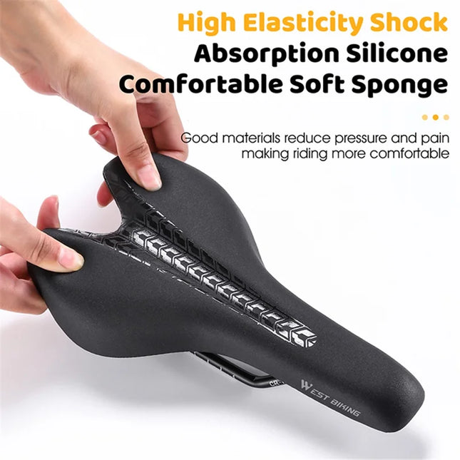 647 Children's leather shock-absorbing bicycle saddle - Long style