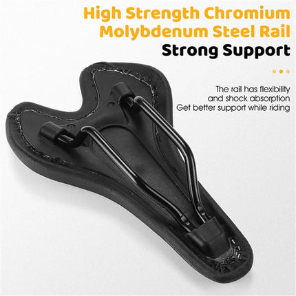 647 Children's leather shock-absorbing bicycle saddle - Long style