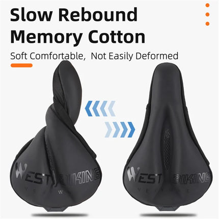 1679Sillín de bicicleta de ciclismo grueso de silicona con absorción de impactos