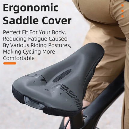 1679Sillín de bicicleta de ciclismo grueso de silicona con absorción de impactos