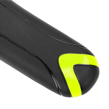 1790Sillín de bicicleta de cuero PU, transpirable, amortiguador y anti-impactos - Negro Amarillo
