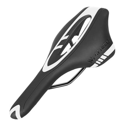 1068Selle de vélo en cuir PU Respirante Amortissante à Choc - Blanc