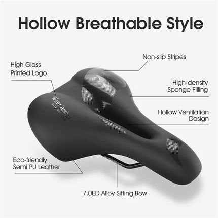 1015Selle de vélo en cuir PU, siège de vélo respirant - Style respirant et ajouré