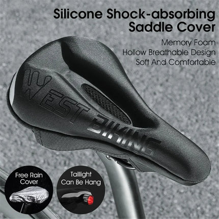 637Housse de selle de vélo en silicone + mousse à mémoire de forme