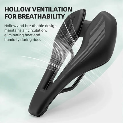 1514Sella per bicicletta cava in pelle PU e spugna ammortizzante Rockbros