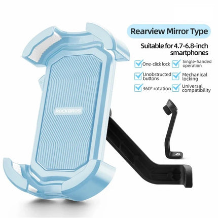 1376 Suporte para telemóvel para bicicleta e moto, antichoque - Espelho retrovisor