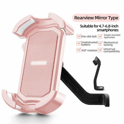 739 Supporto per telefono cellulare per bici e moto, antiurto - Specchietto retrovisore