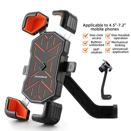 2334Rockbros Support vélo pour téléphone de 4,5 à 7,2 pouces