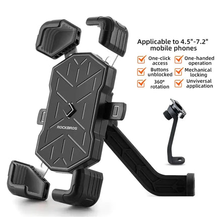 2423Rockbros Support vélo pour téléphone de 4,5 à 7,2 pouces