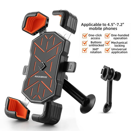 2281Rockbros Support vélo pour téléphone de 4,5 à 7,2 pouces