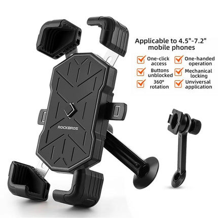2388Rockbros Support vélo pour téléphone de 4,5 à 7,2 pouces