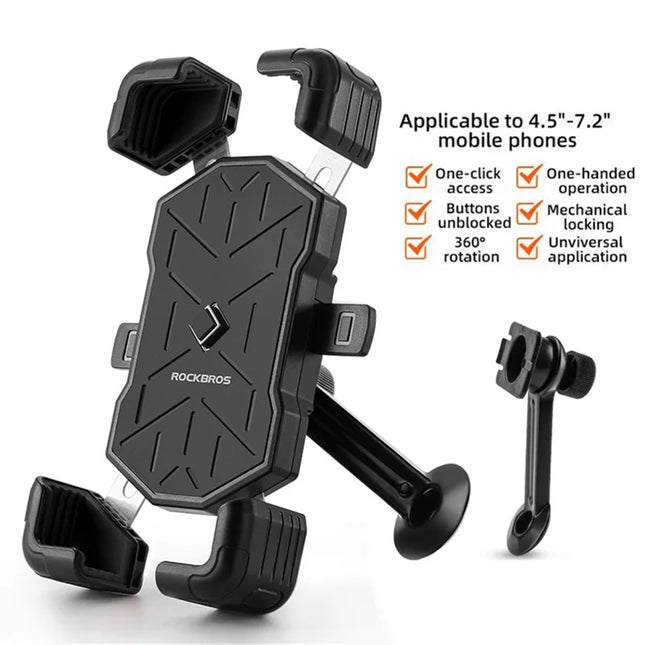 2388Rockbros Support vélo pour téléphone de 4,5 à 7,2 pouces