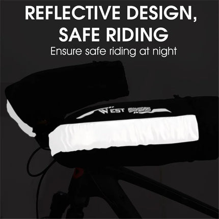 1694 Guantes de manillar para bicicleta eléctrica, mitones cálidos cortaviento