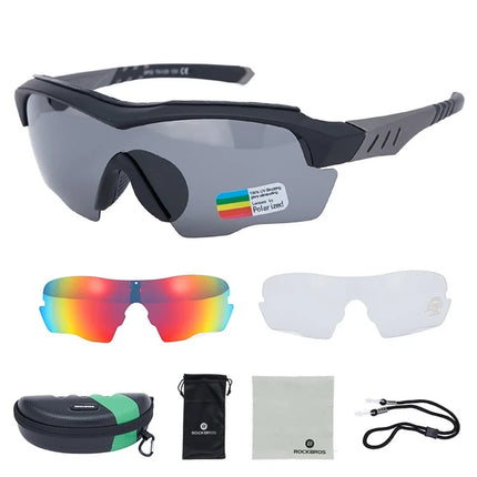 1136Lunettes de Soleil de Sport Polarisées à Lentilles Amovibles