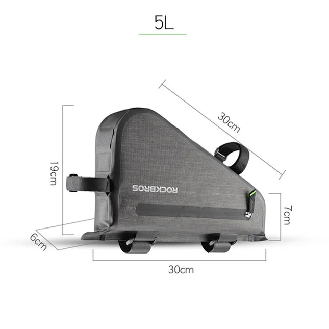 601 Waterproof 5L Bike Saddle Bag, Triangular Cycling Tube Pouch