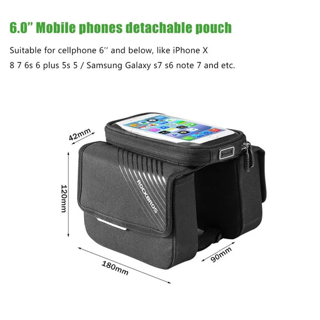 2464Sacoche de cadre de vélo ROCKBROS 6 pouces