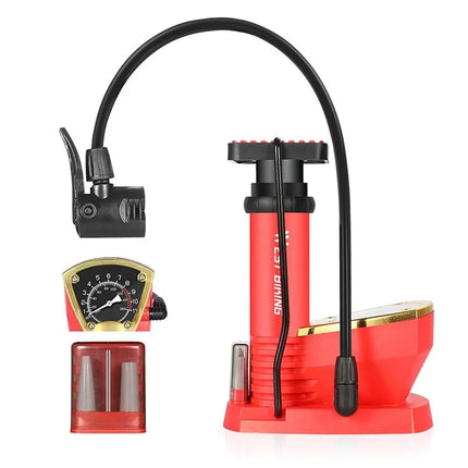 Bomba de bicicleta de alta presión 140PSI con barómetro para bicicleta