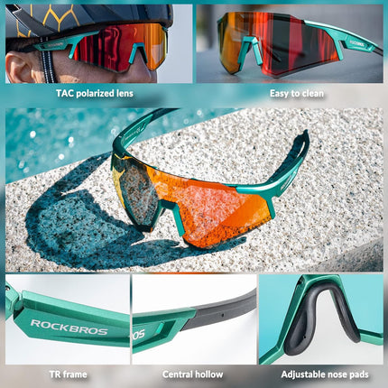 1739Gafas de ciclismo polarizadas HD, montura TR90