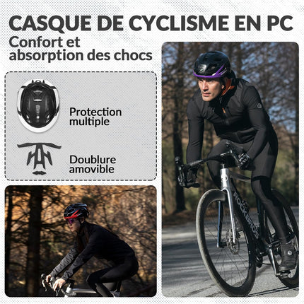 880 Casco da bici luminoso LED ricaricabile regolabile 57-61 cm