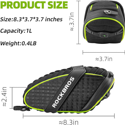 1443Saco de selim impermeável para bicicleta, 1 L