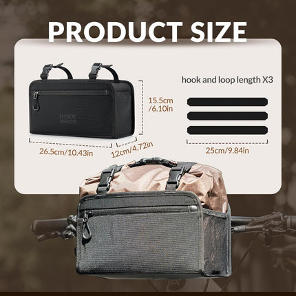 360Sacoche de Guidon Étanche - Grande Capacité 5,5 L