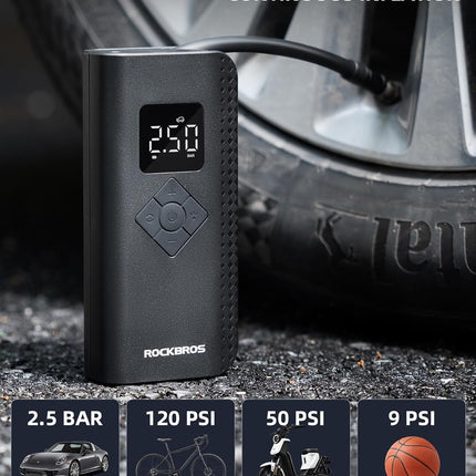 177Inflador de Neumáticos Eléctrico ROCKBROS 150 PSI