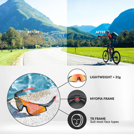 1102Lunettes vélo polarisées HD monture TR90