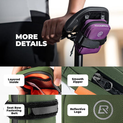 Sacoche de selle Rockbros avec porte-cartouche CO2 - Marron