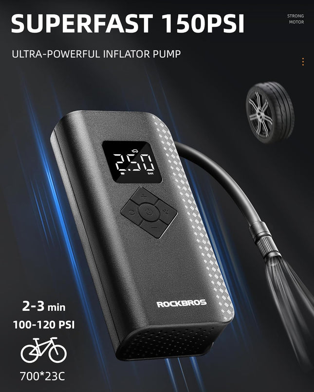 177 Gonfiatore Elettrico per Pneumatici ROCKBROS 150 PSI