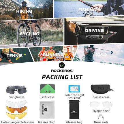 661 Occhiali da Sole Polarizzati con 4 Lenti Intercambiabili