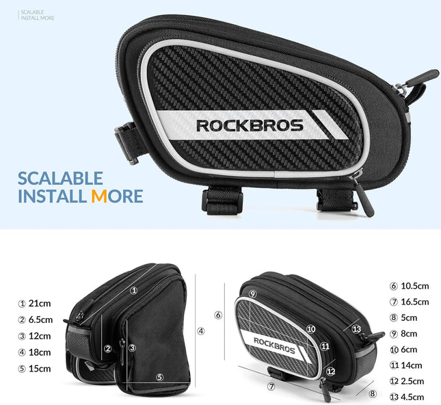 1548Bolsa de cuadro para bicicleta 1.8L