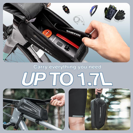 1559Sacoche de guidon EVA pour vélo - 1,7 L