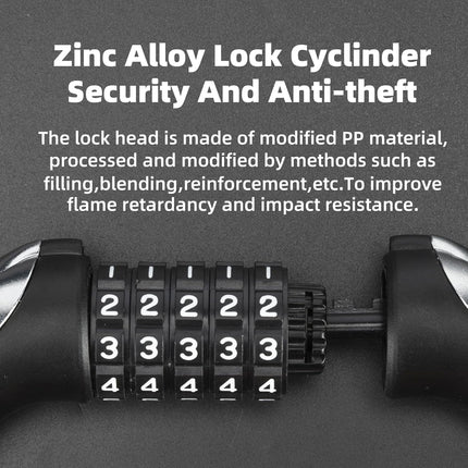 335Antifurto per Bicicletta con Cavo con Combinazione a 5 Cifre e LED