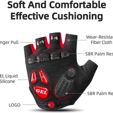 2256Par de Guantes de Ciclismo de Medio Dedo Exteriores Transpirables