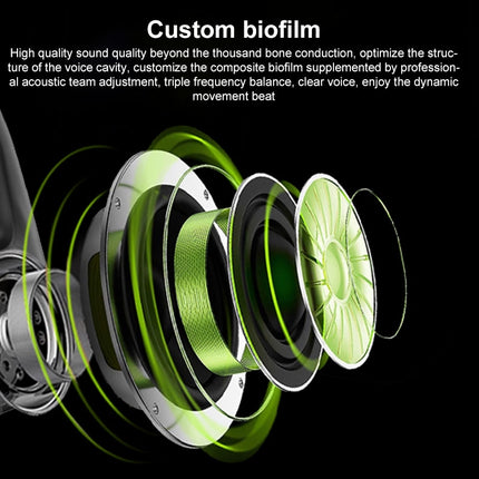 12Langsdom BE17 auriculares de conducción ósea impermeables Bluetooth (negro)