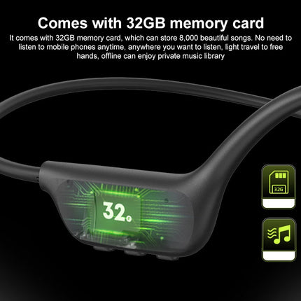 12Langsdom BE17 auriculares de conducción ósea impermeables Bluetooth (negro)