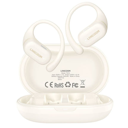 Belaidės BT ausinės Langsdom TS19, ENC triukšmo slopinimas (baltos)