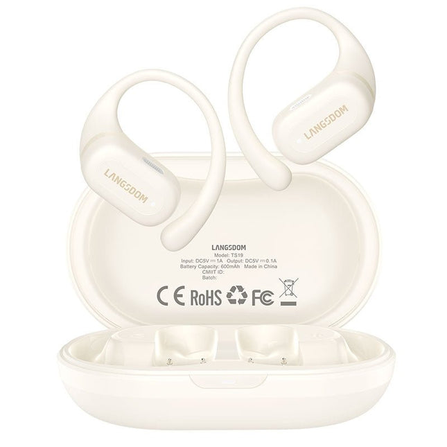Langsdom TS19 traadita BT kõrvaklapid, müra vähendamine ENC (valge)