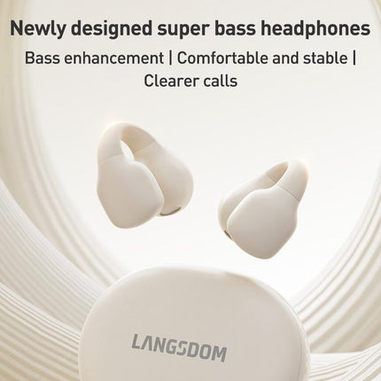 35Langsdom TS03 Pro wireless clip-on Bluetooth earphones (beige)