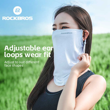 1385Cagoule Facial ROCKBROS em Tecido Gelado Branco