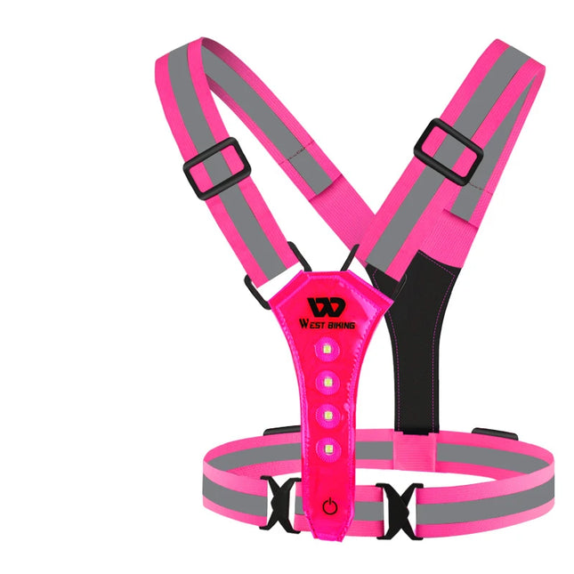 Chaleco reflectante fluorescente 1759 con 8 luces LED