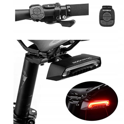 Lumină spate pentru bicicletă cu laser și telecomandă ROCKBROS