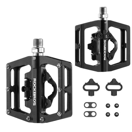 Pédales mixtes automatiques SPD et plates en aluminium CNC ROCKBROS