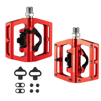 ROCKBROS automatiska SPD-kombipedaler och platta pedaler i CNC-bearbetad aluminium