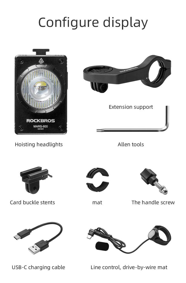 164Phare Bike ROCKBROS 800 Lumens, IPX6