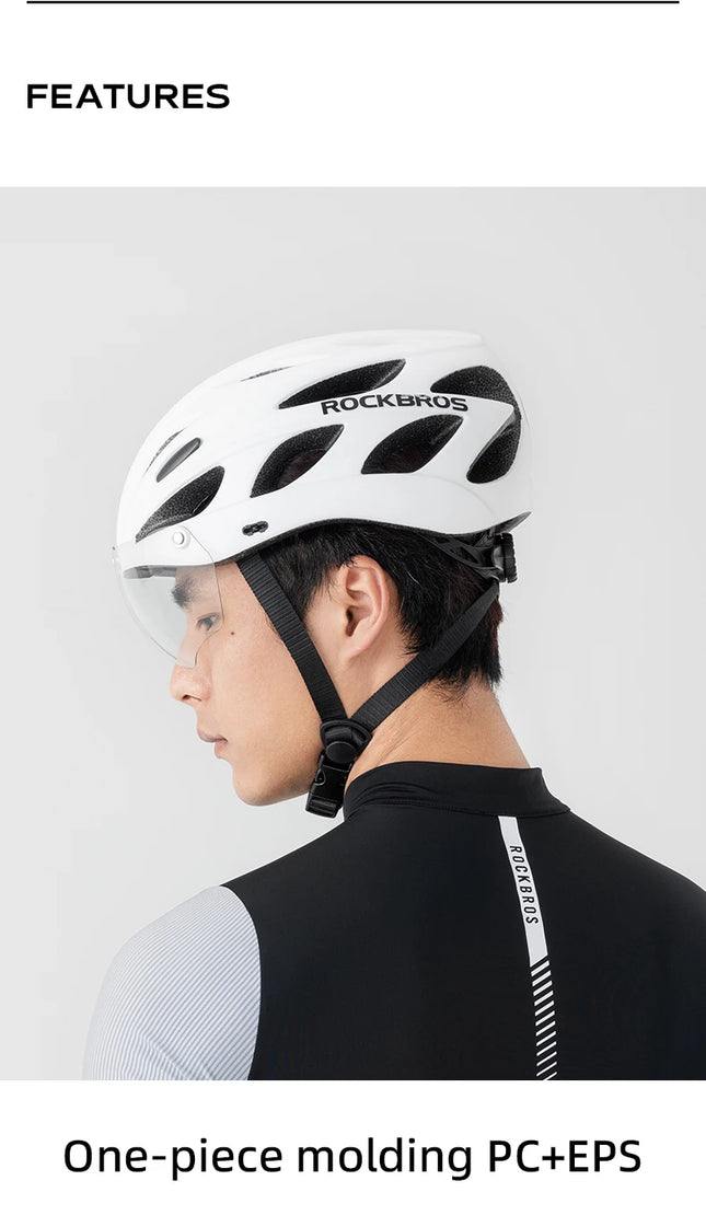 1608ROCKBROS Bicycle Helmet with Glasses 58-62cm